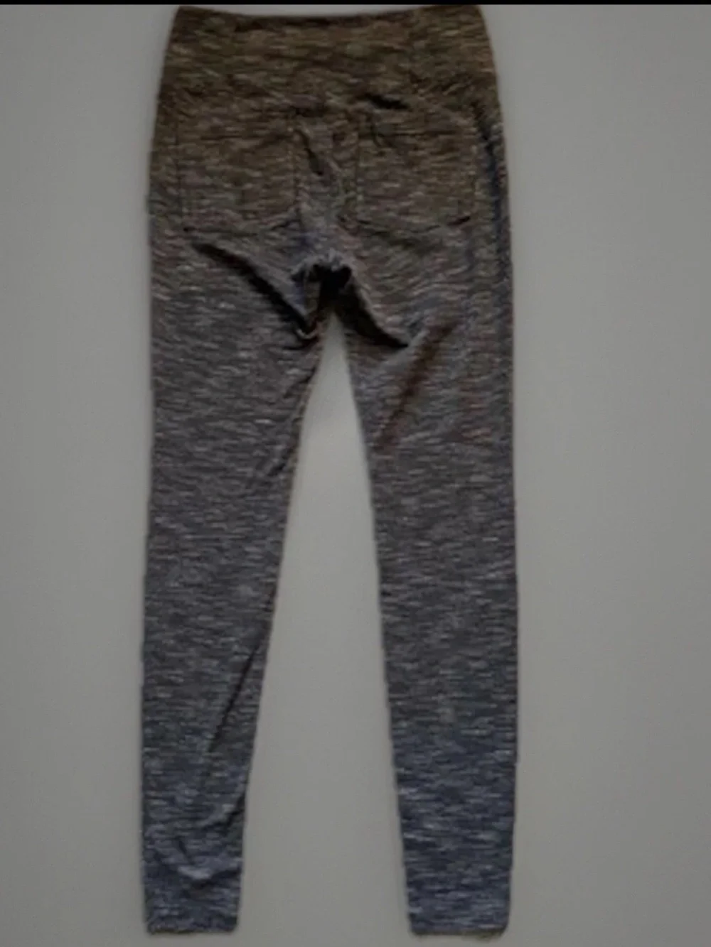 ATHLETA Leggings Womens Small Gray Black Space Dyed Metro Mid Rise Back Pockets